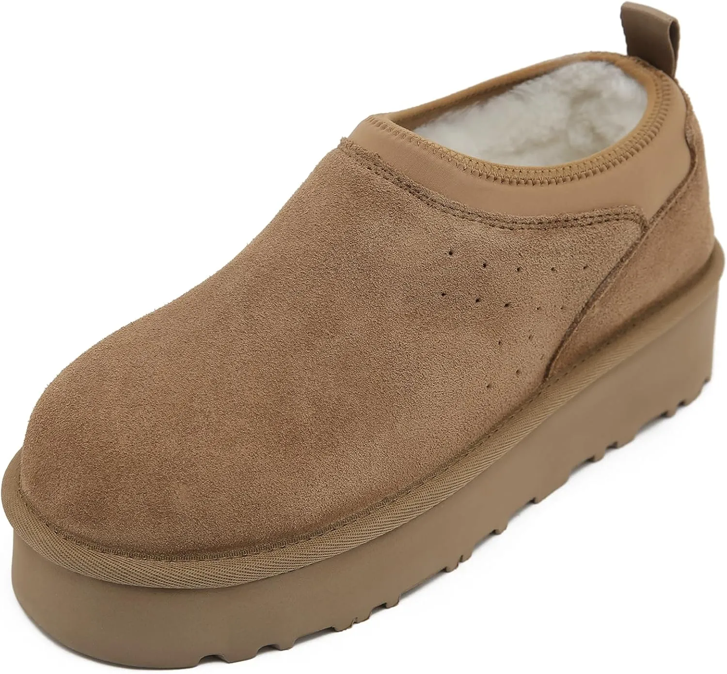 Mel&Syd 100% Australian Sheepskin Ultra Mini Boots for Women - Waterproof Shearling Lined Platform Snow Boots - Ankle High Barefoot Cozy Fur Short Ladies Winter Boots With Memory Foam Shoes Outdoor