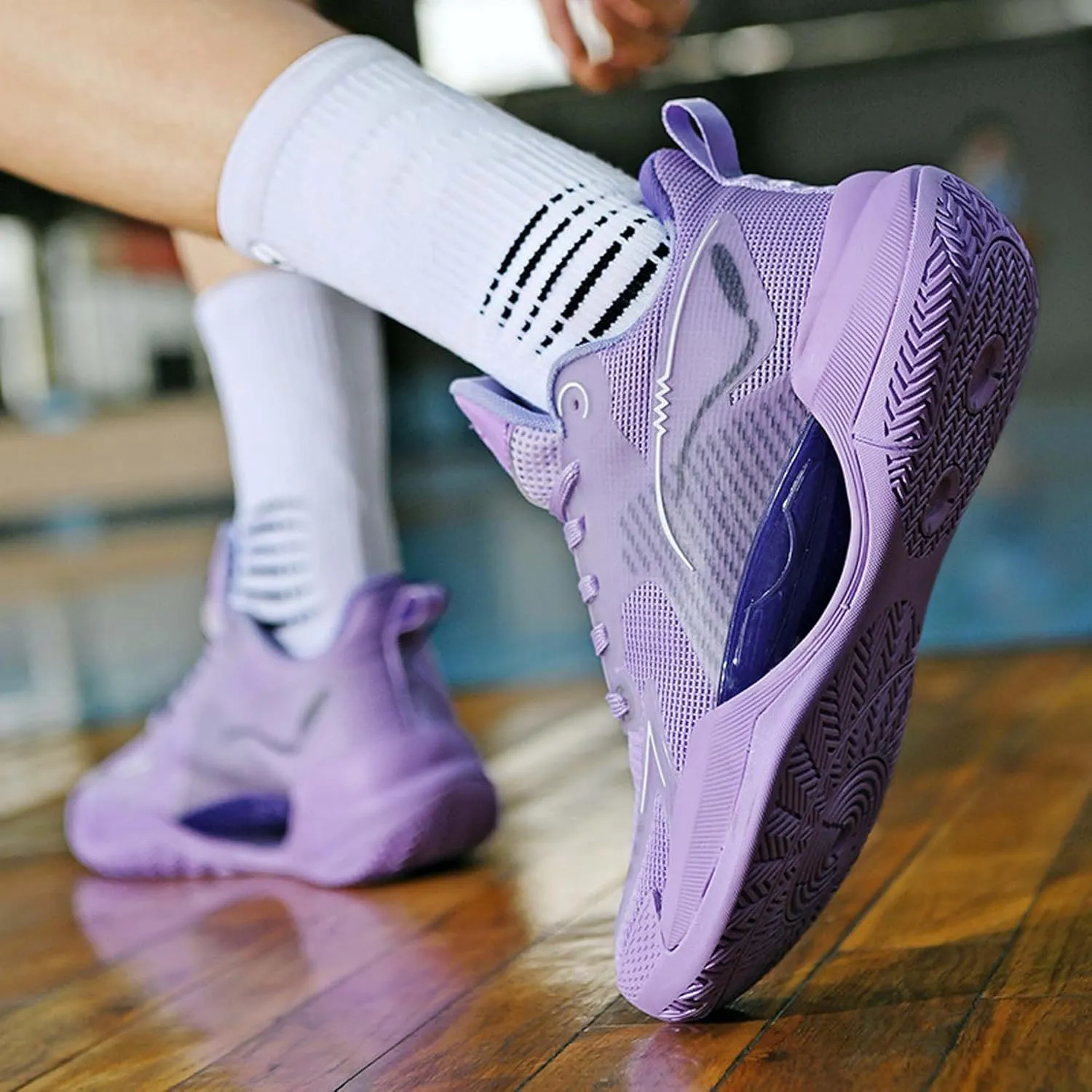 Men Women Fluorescent High Top Basketball Shoes Fashion Running Sneakers Street Fighting Basketball Shoes Outdoor Sports Tennis Fitness Arch Support Shoes