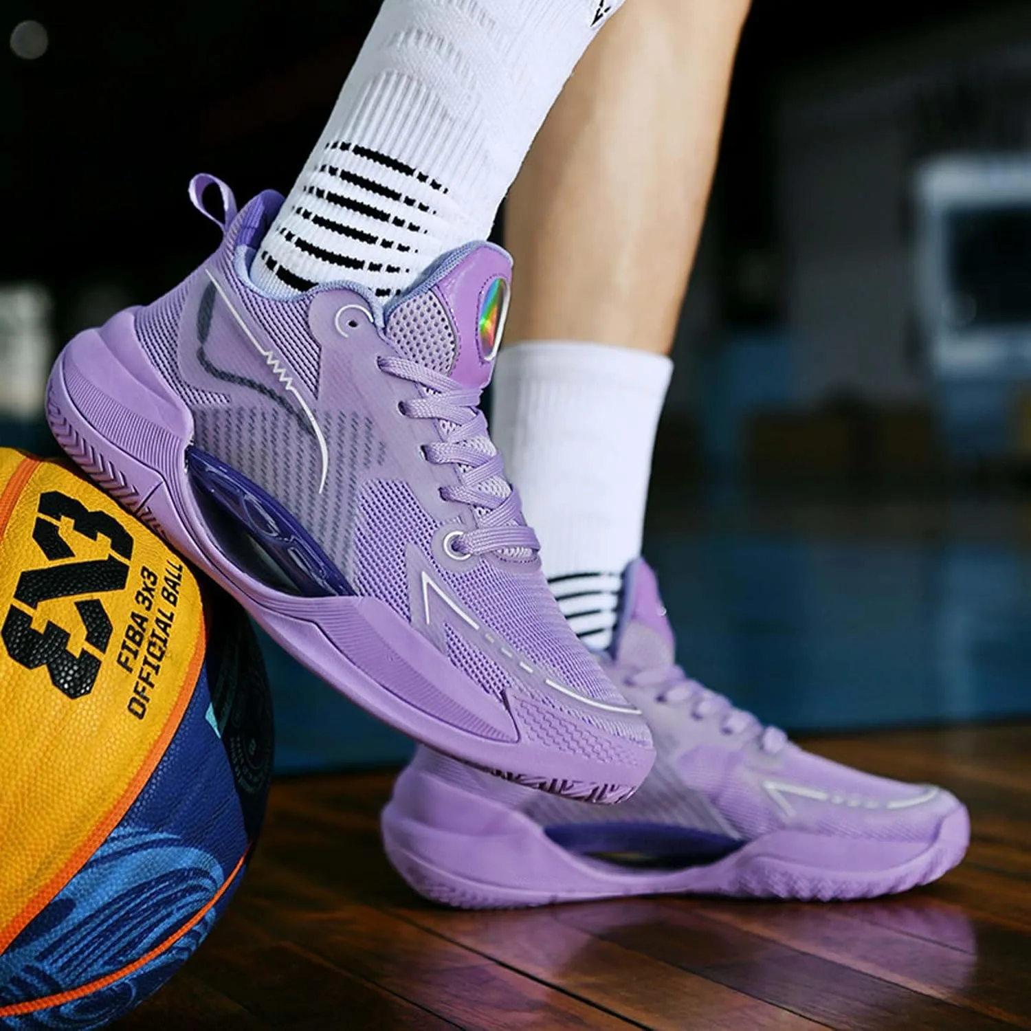 Men Women Fluorescent High Top Basketball Shoes Fashion Running Sneakers Street Fighting Basketball Shoes Outdoor Sports Tennis Fitness Arch Support Shoes