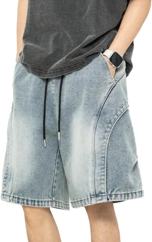 Mens Baggy Denim Shorts Y2k Jean Jorts Vintage Skater Shorts Hip Hop Oversized Jorts Harajuku Summer Loose Fit Streetwear