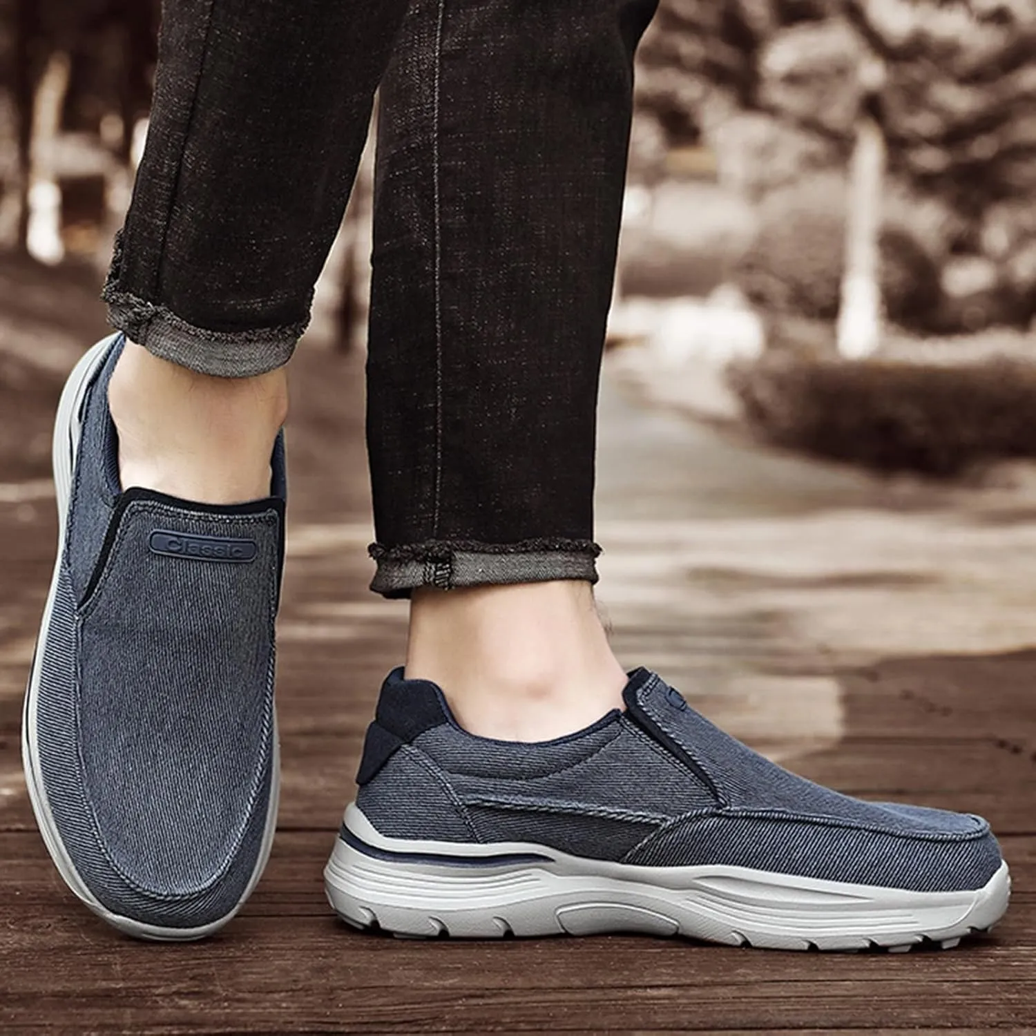 Mens Boat Shoes,Casual Breathable Soft Deck Shoes Mens,Comfy Lightweight Slip Resistant Mens Loafers Slip On Shoes,with Non-Marking Outsole and Drainage