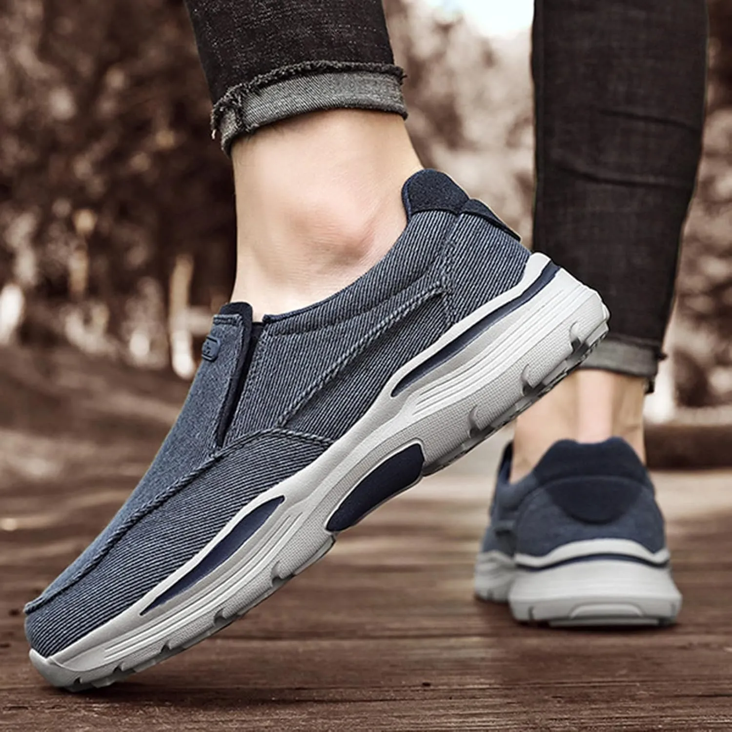 Mens Boat Shoes,Casual Breathable Soft Deck Shoes Mens,Comfy Lightweight Slip Resistant Mens Loafers Slip On Shoes,with Non-Marking Outsole and Drainage
