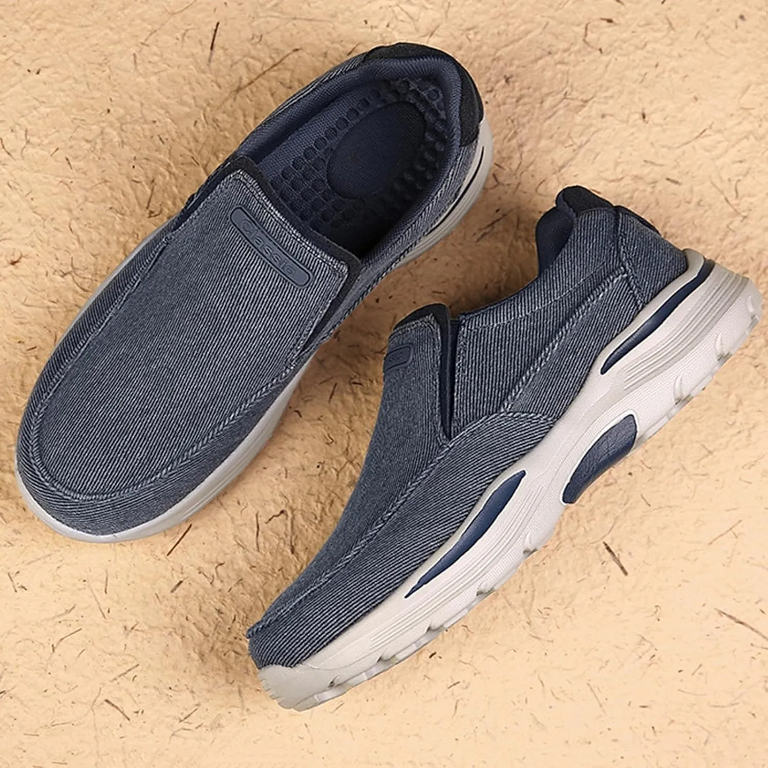 Mens Boat Shoes,Casual Breathable Soft Deck Shoes Mens,Comfy Lightweight Slip Resistant Mens Loafers Slip On Shoes,with Non-Marking Outsole and Drainage