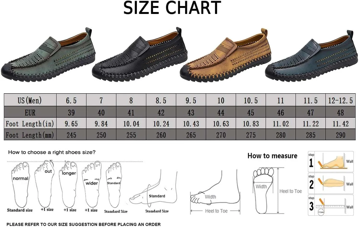 Men's Breathable Perforated Loafers Hand-Stitched Soft Sole Casual Shoes Slip-on Driving Moccasins for Men