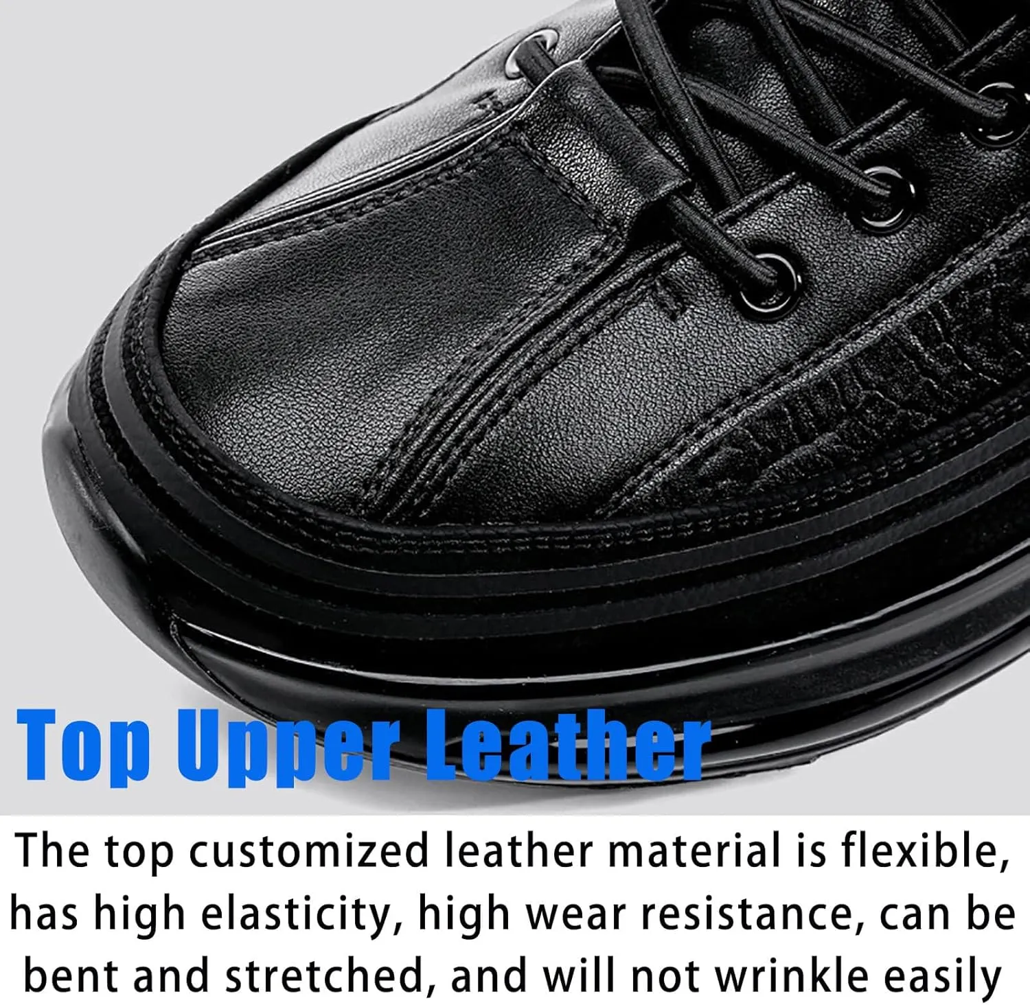 Men's Casual Air Cushion Sneakers, Cowhide Crocodile Print Sneakers, Spring Non-Slip Business Shoes