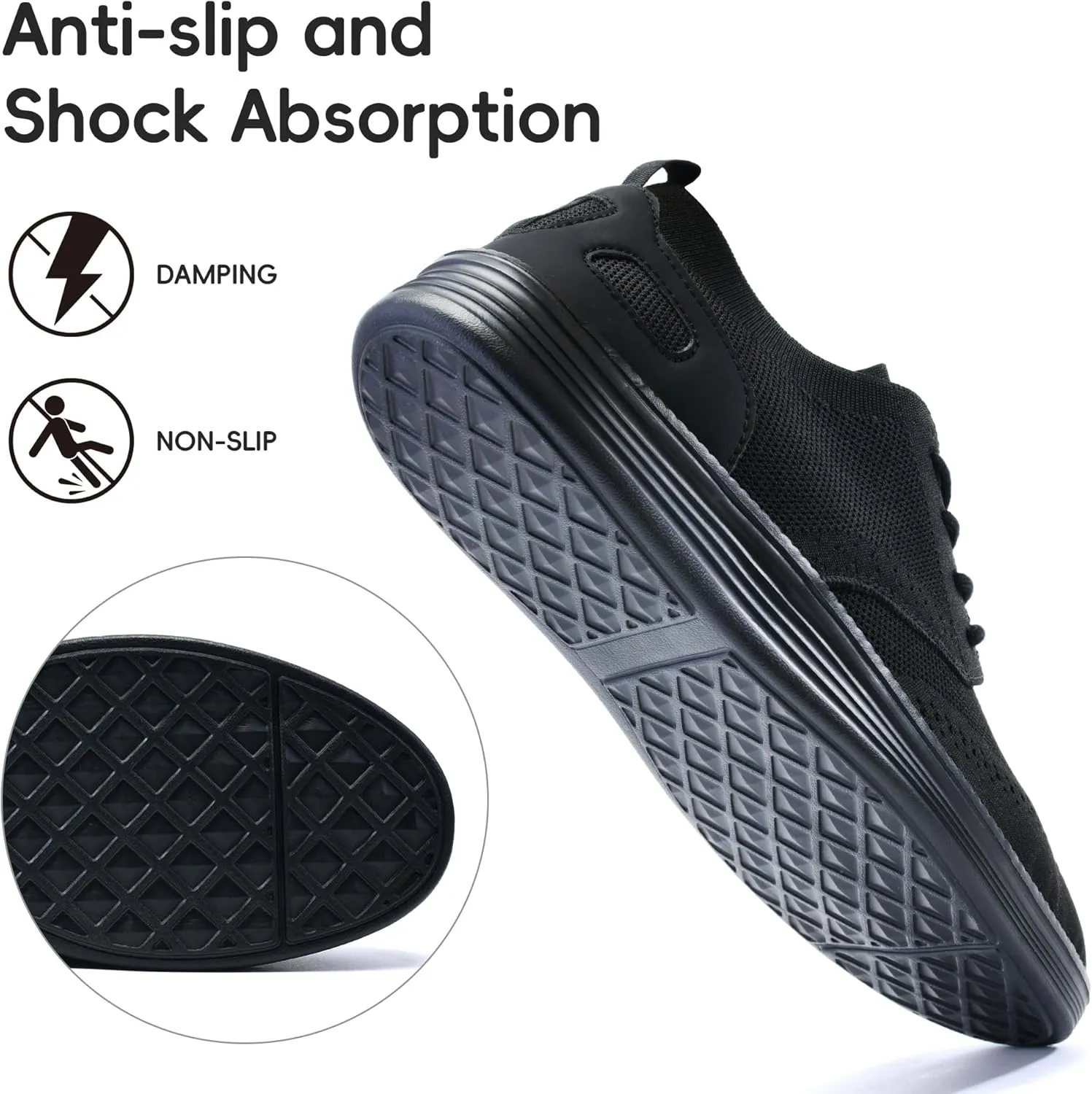Mens Casual Dress Shoes Loafers Walking Sneakers Mesh Breathable Comfortable Lightweight Tennis Sneakers Fashion Lace Up Oxfords Business Shoes Soft Sole Zapatos