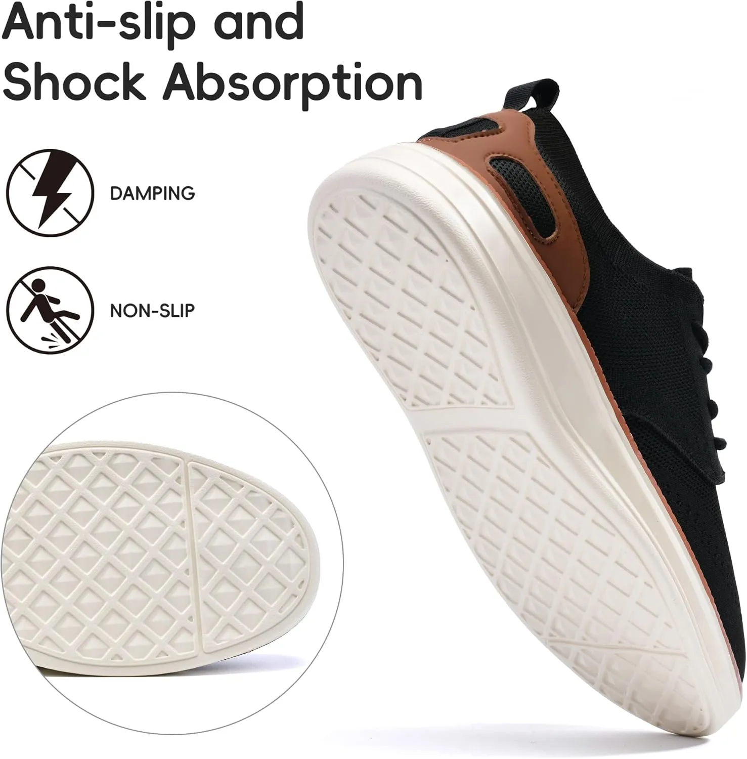 Mens Casual Dress Shoes Loafers Walking Sneakers Mesh Breathable Comfortable Lightweight Tennis Sneakers Fashion Lace Up Oxfords Business Shoes Soft Sole Zapatos
