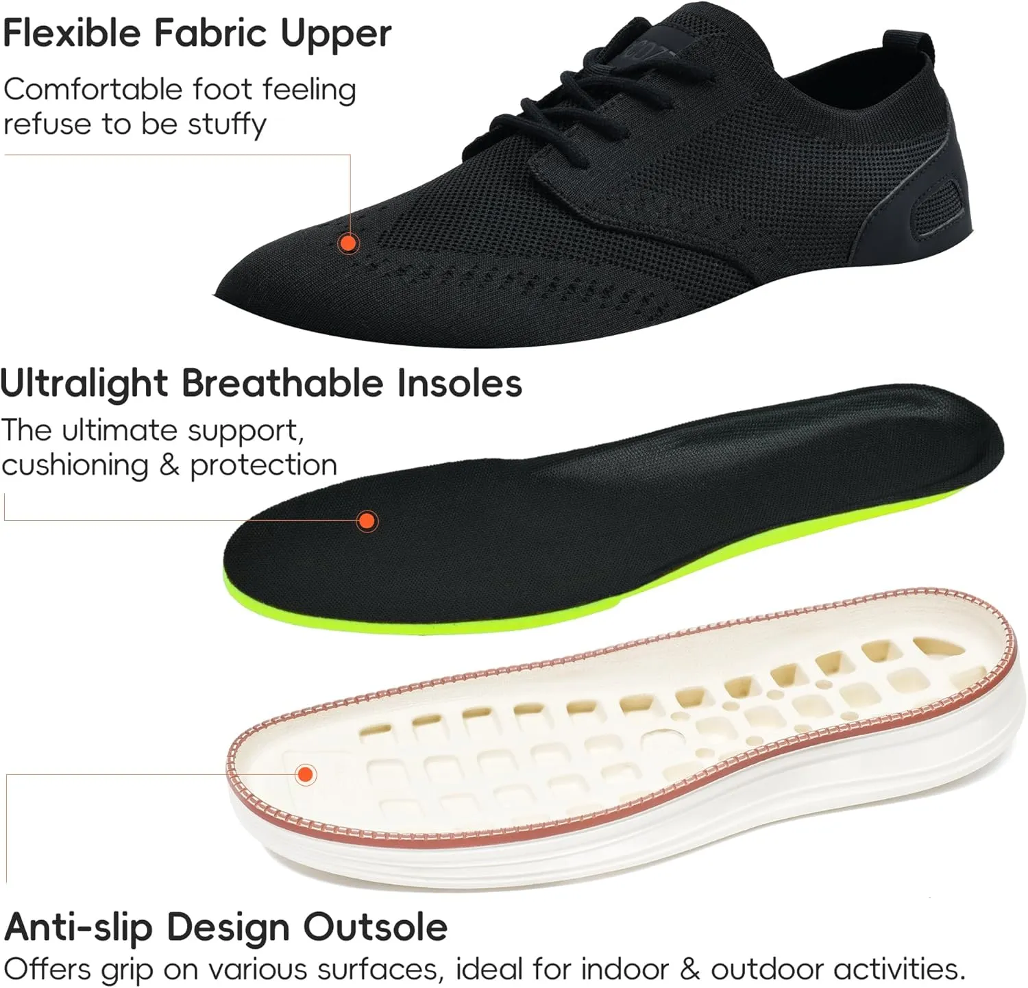 Mens Casual Dress Shoes Loafers Walking Sneakers Mesh Breathable Comfortable Lightweight Tennis Sneakers Fashion Lace Up Oxfords Business Shoes Soft Sole Zapatos
