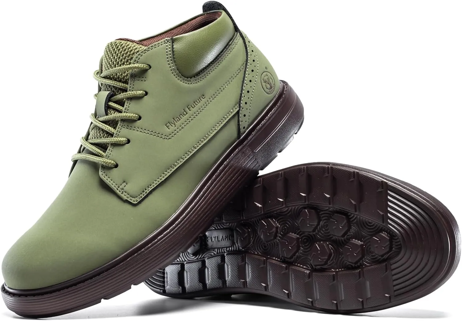 Men's Chukka Boots Casual Fashion Sneakers Lace Up Leather Ankle Boots Slip On Lightweight Walking Driving Shoes