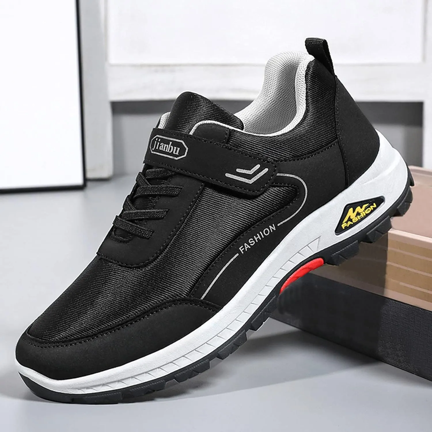 Men’s Everyday Sneakers Fashion Spring and Summer Men Sports Shoes Soft Sole Non Slip Solid Color Lace Up Minimalist