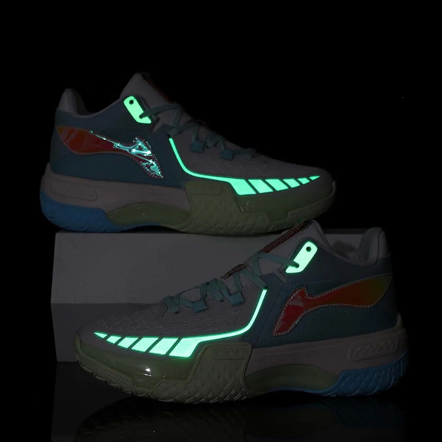 Men's Fluorescent Basketball Shoes Teenage Arch Support Fashion Sneakers Women's Anti-Slip Lightweight Sports High Top Basketball Running Fitness Tennis Athletic Shoes