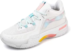 Men's Fluorescent Basketball Shoes Teenage Arch Support Fashion Sneakers Women's Anti-Slip Lightweight Sports High Top Basketball Running Fitness Tennis Athletic Shoes