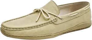 Men's Genuine Leather Loafers - 1-Eye Deck Shoes with Stitching Details, Round Toe, Anti-Slip, Lightweight & Flexible Slip-Ons for Prom & Casual Wear