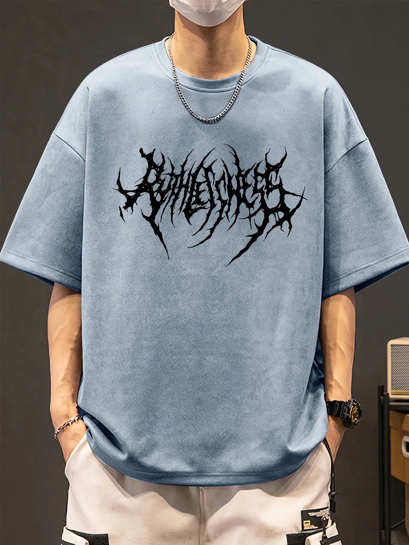 Mens Geometric Knit Tee Cool Summer Style
