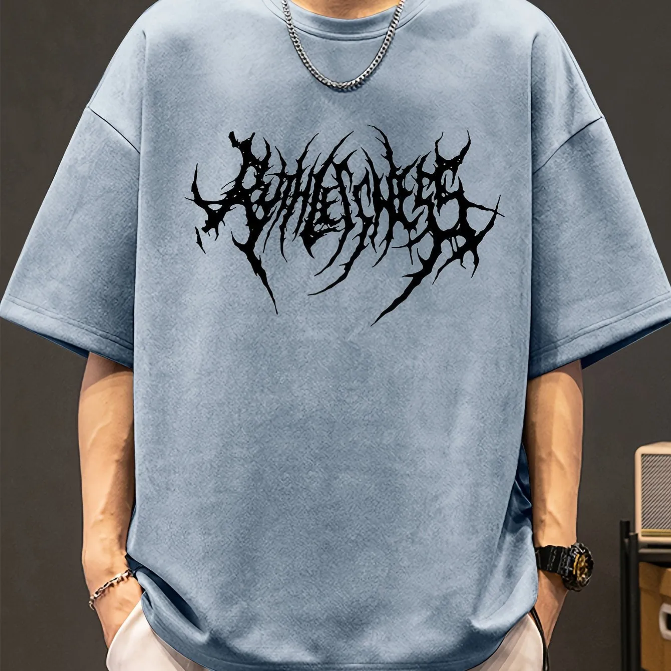 Mens Geometric Knit Tee Cool Summer Style