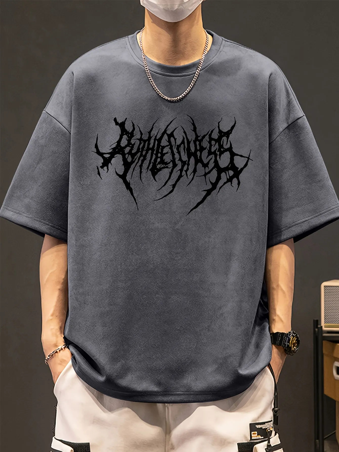 Mens Geometric Knit Tee Cool Summer Style