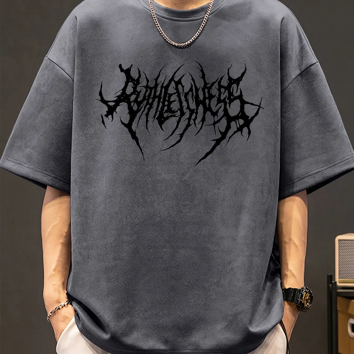Mens Geometric Knit Tee Cool Summer Style