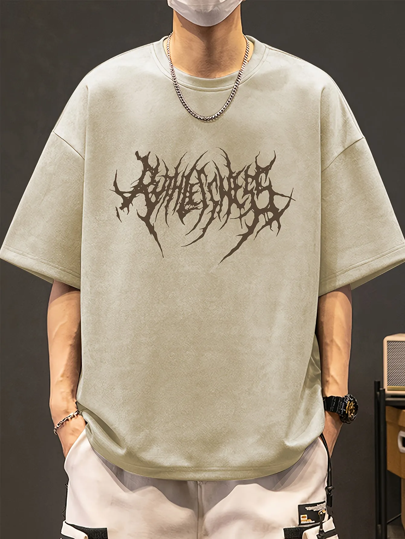 Mens Geometric Knit Tee Cool Summer Style