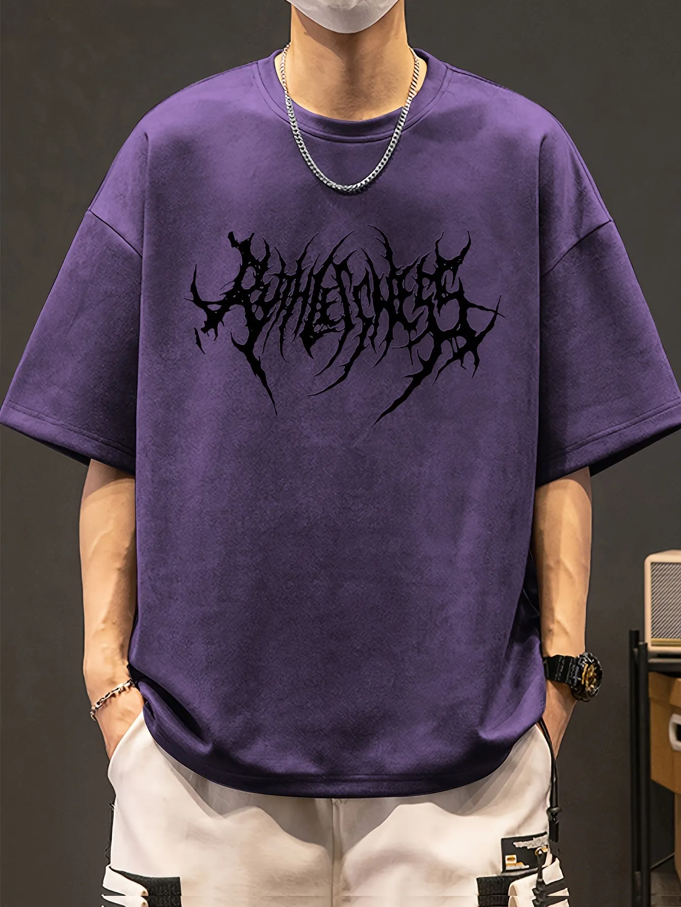 Mens Geometric Knit Tee Cool Summer Style