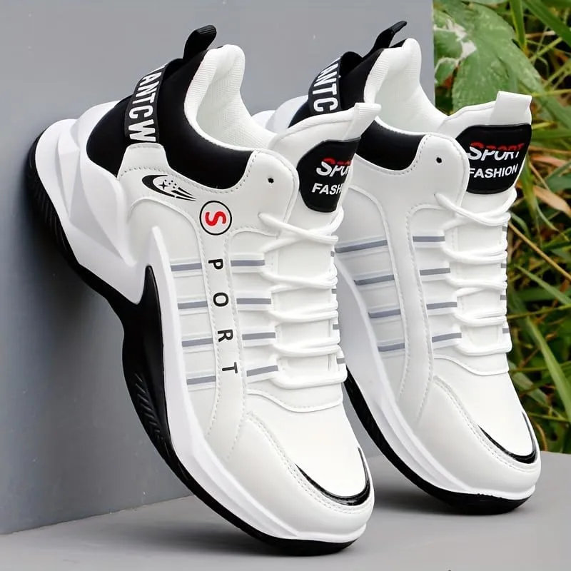 Men's Lace-up Sneakers, Shoes Athletic Shoes, Shock Absorbing and Breathable Shoes for Running Basketball Workout Gym