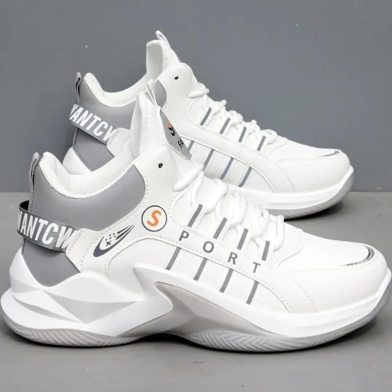 Men's Lace-up Sneakers, Shoes Athletic Shoes, Shock Absorbing and Breathable Shoes for Running Basketball Workout Gym