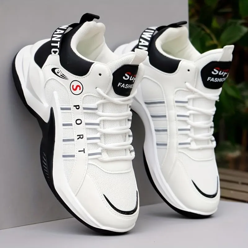 Men's Lace-up Sneakers, Shoes Athletic Shoes, Shock Absorbing and Breathable Shoes for Running Basketball Workout Gym