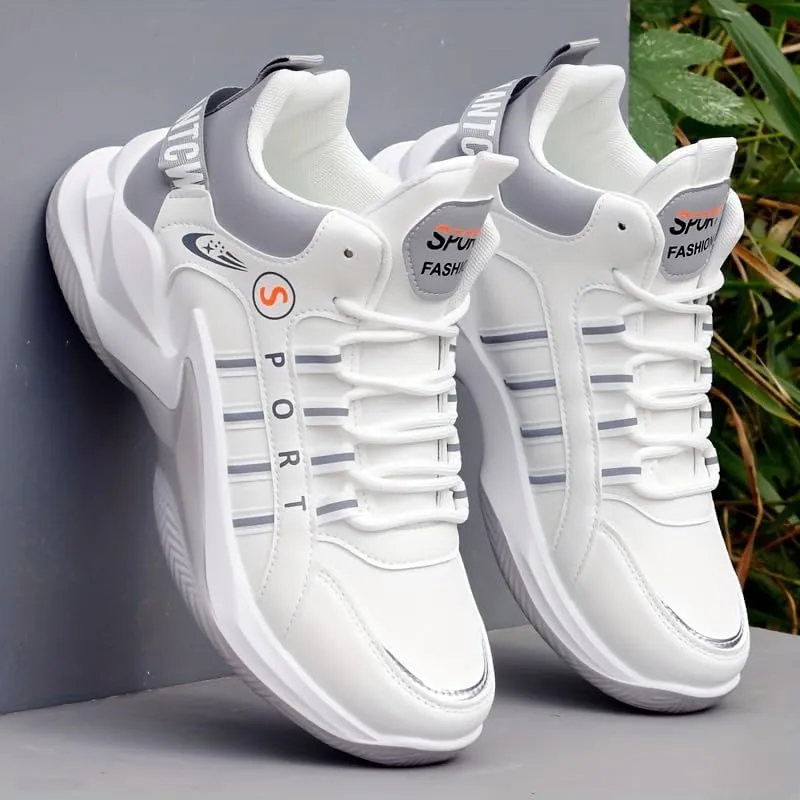 Men's Lace-up Sneakers, Shoes Athletic Shoes, Shock Absorbing and Breathable Shoes for Running Basketball Workout Gym