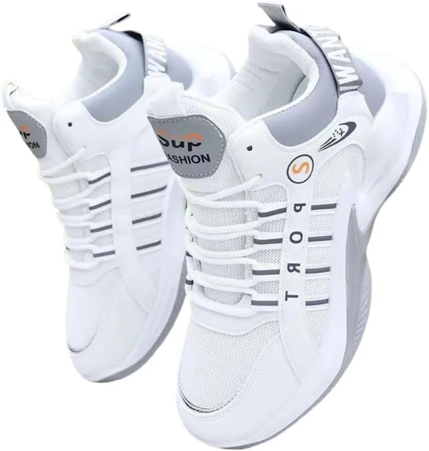 Men's Lace-up Sneakers, Shoes Athletic Shoes, Shock Absorbing and Breathable Shoes for Running Basketball Workout Gym