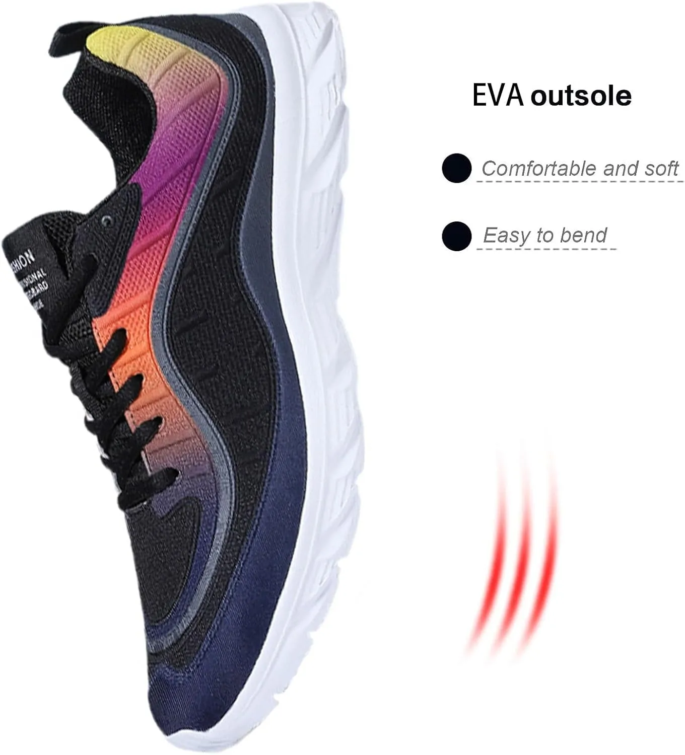 Men's Mesh Lace Up Soft Sole Fashion Sneakers Lightweight Comfortable Breathable Non-Slip Walking Running Casual Sports Shoes for Tennis Trainers