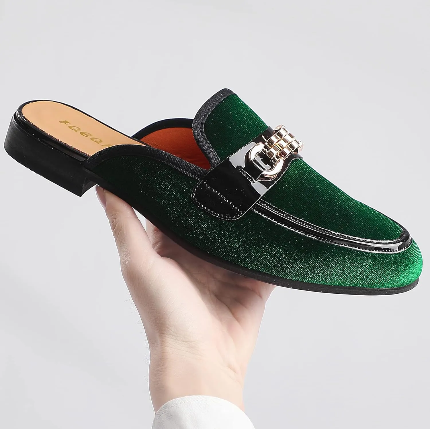 Mens Mules Mens Velvet Slippers, Flats Stylish Formal Wear Backless Loafers, Slip On Loafers Work Slides Casual Half Loafers Sandals Shoes
