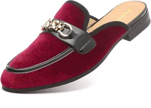 Mens Mules Mens Velvet Slippers, Flats Stylish Formal Wear Backless Loafers, Slip On Loafers Work Slides Casual Half Loafers Sandals Shoes