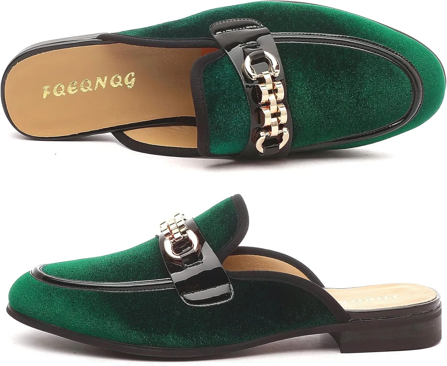 Mens Mules Mens Velvet Slippers, Flats Stylish Formal Wear Backless Loafers, Slip On Loafers Work Slides Casual Half Loafers Sandals Shoes