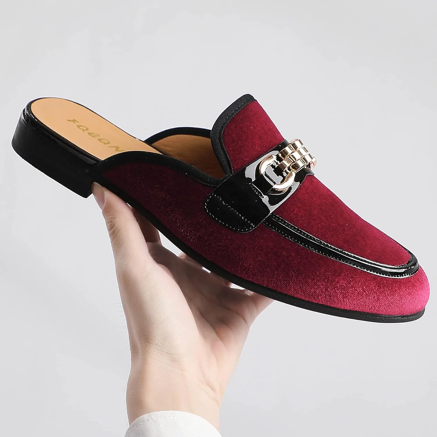 Mens Mules Mens Velvet Slippers, Flats Stylish Formal Wear Backless Loafers, Slip On Loafers Work Slides Casual Half Loafers Sandals Shoes