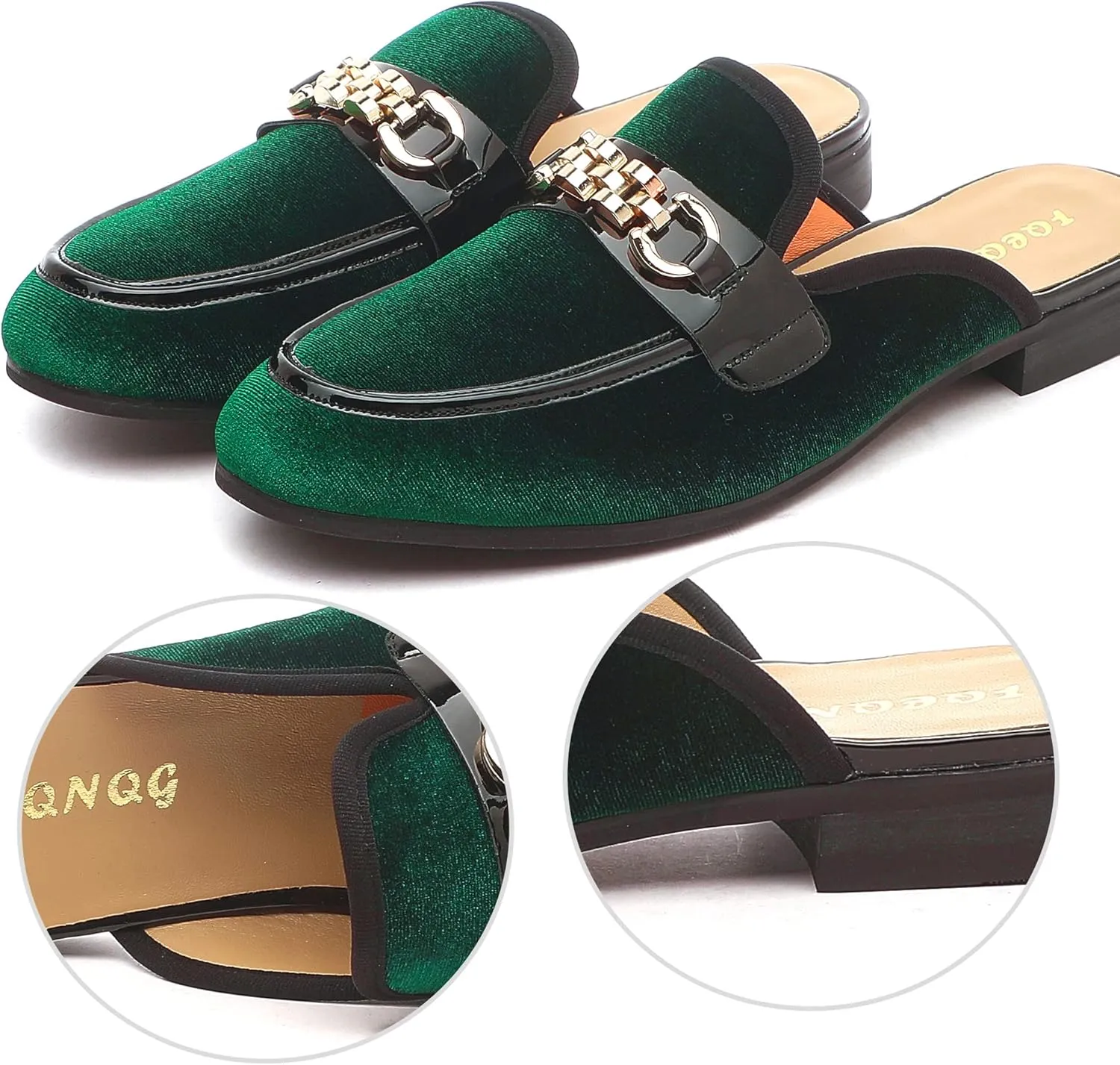 Mens Mules Mens Velvet Slippers, Flats Stylish Formal Wear Backless Loafers, Slip On Loafers Work Slides Casual Half Loafers Sandals Shoes