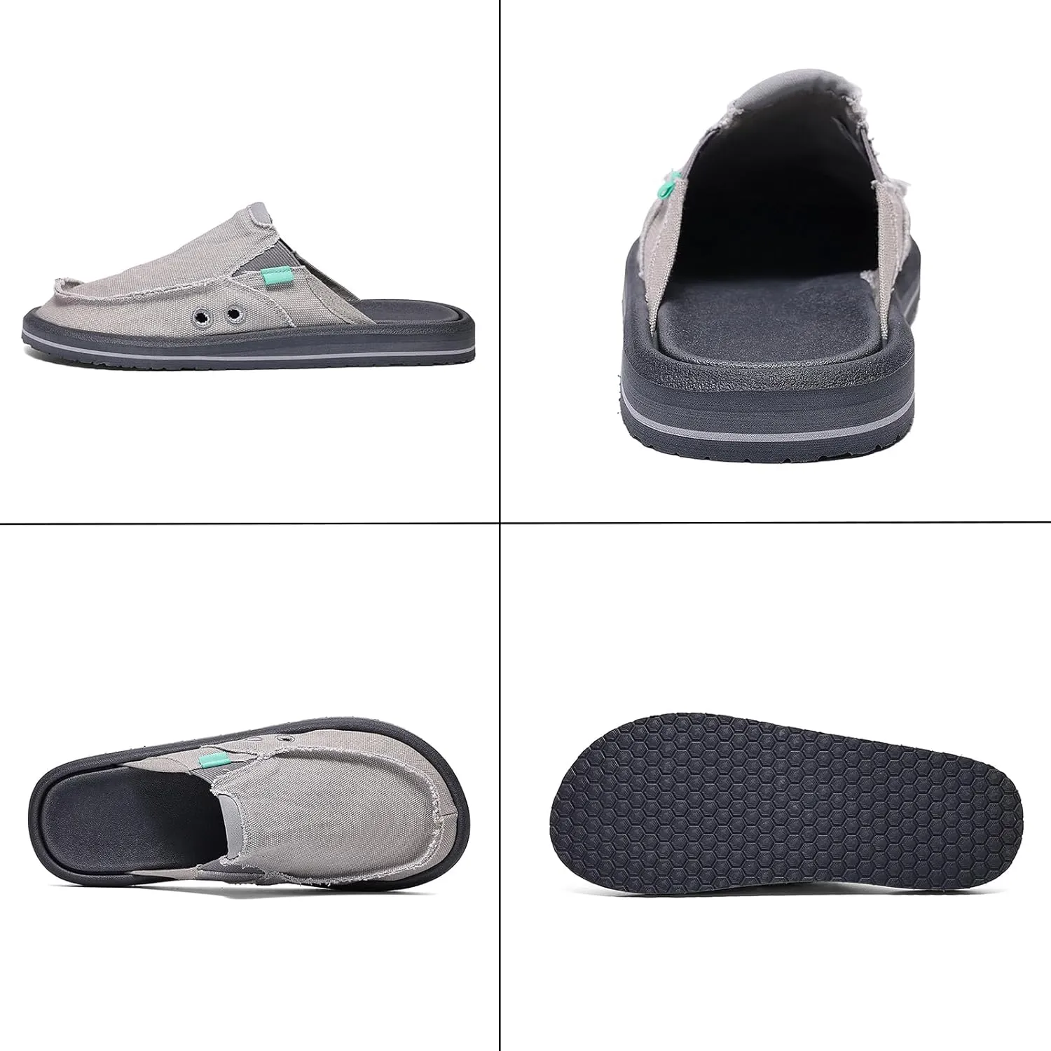 Mens Open Back Slip On Shoes Casual Canvas Slippers with Breathable Design Comfortable Outdoor Slide Shoes for Travel Walking Garden Everyday Wear