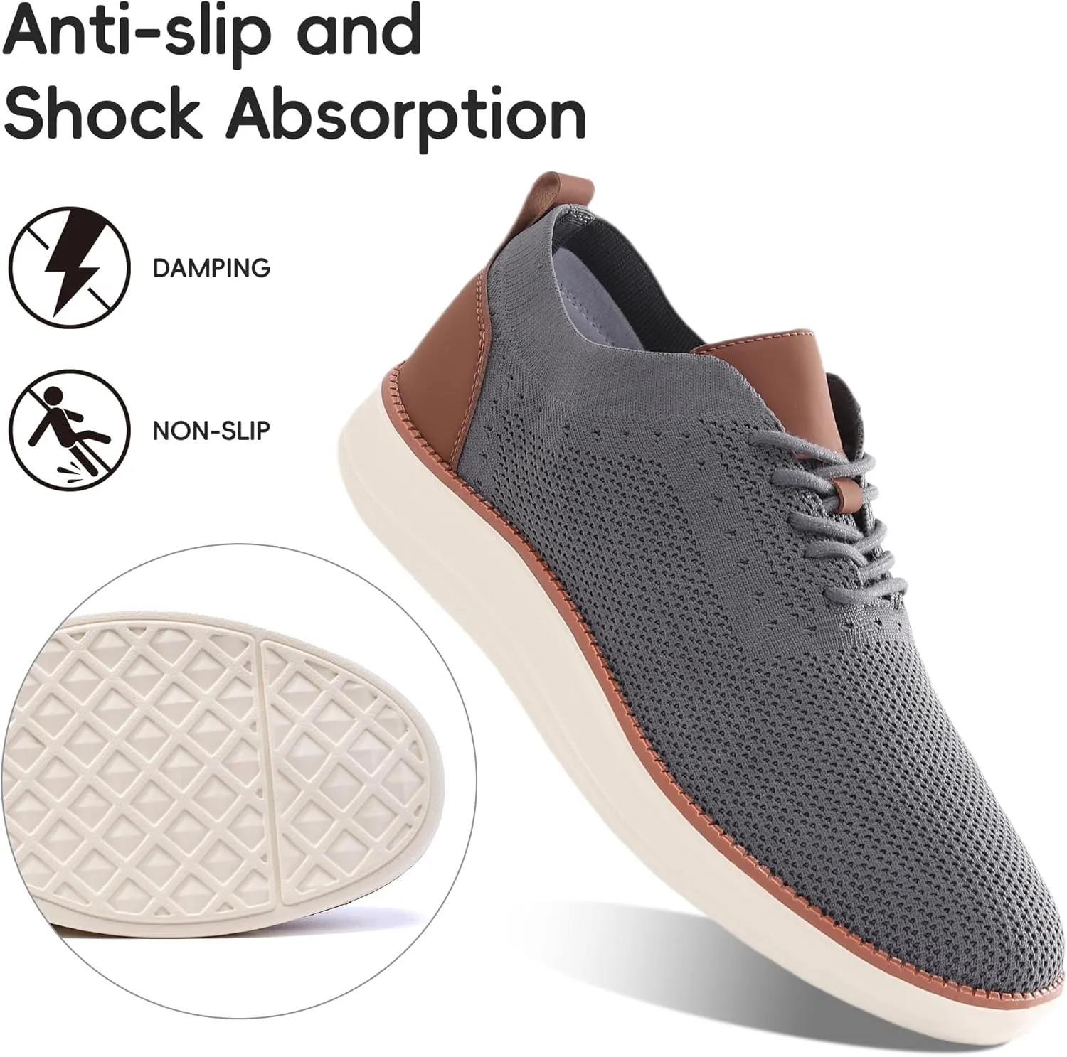 Mens Oxford Shoes, Comfortable Breathable Mesh Upper Fashion Dress Tennis Walking Sneakers Casual Lightweight Shoes for Men