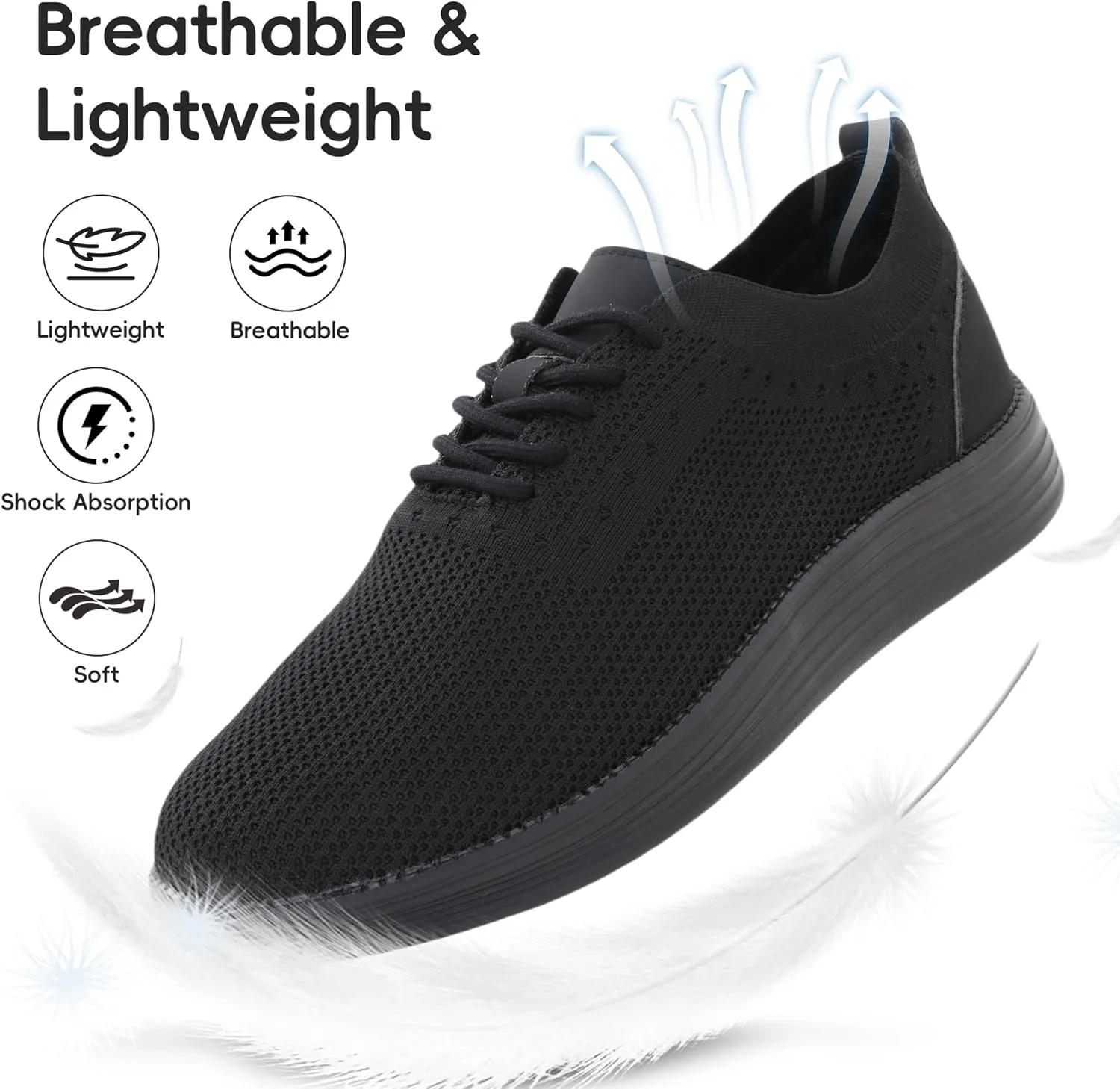 Mens Oxford Shoes, Comfortable Breathable Mesh Upper Fashion Dress Tennis Walking Sneakers Casual Lightweight Shoes for Men