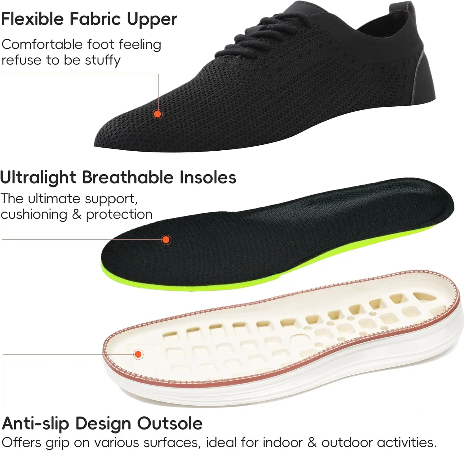 Mens Oxford Shoes, Comfortable Breathable Mesh Upper Fashion Dress Tennis Walking Sneakers Casual Lightweight Shoes for Men