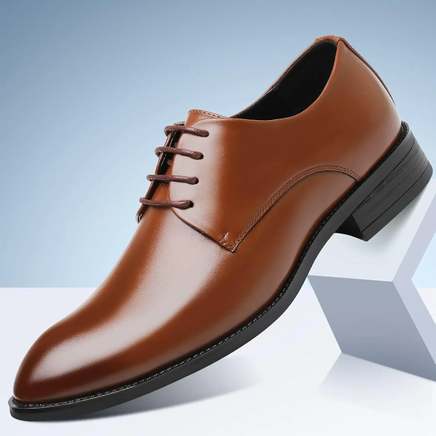 Men's Pointed-Toe Tuxedo Dress Shoes Casual Slip-on Loafer Shoe Fashion Lace up Wedding Work Footwear Party Dressy Business