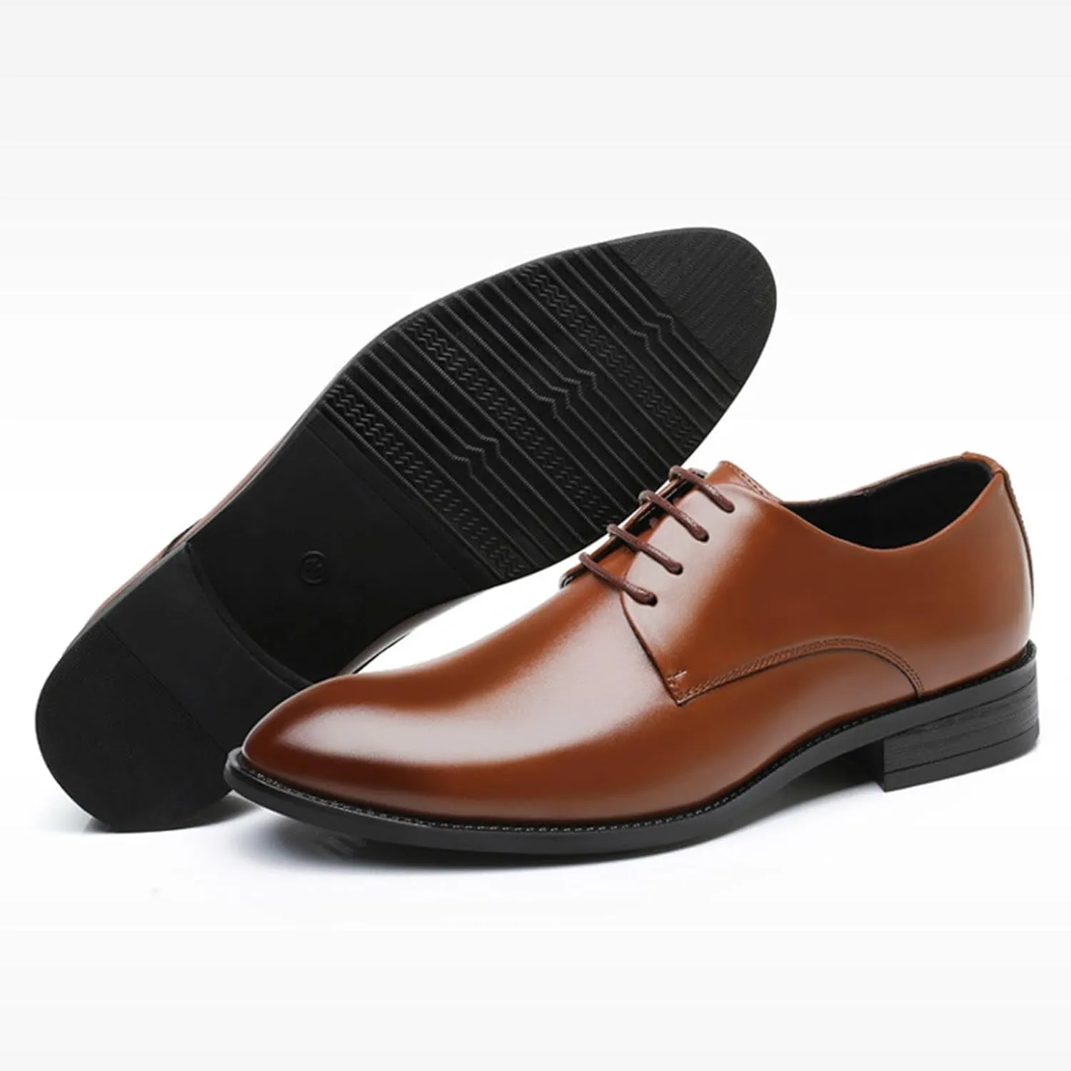 Men's Pointed-Toe Tuxedo Dress Shoes Casual Slip-on Loafer Shoe Fashion Lace up Wedding Work Footwear Party Dressy Business