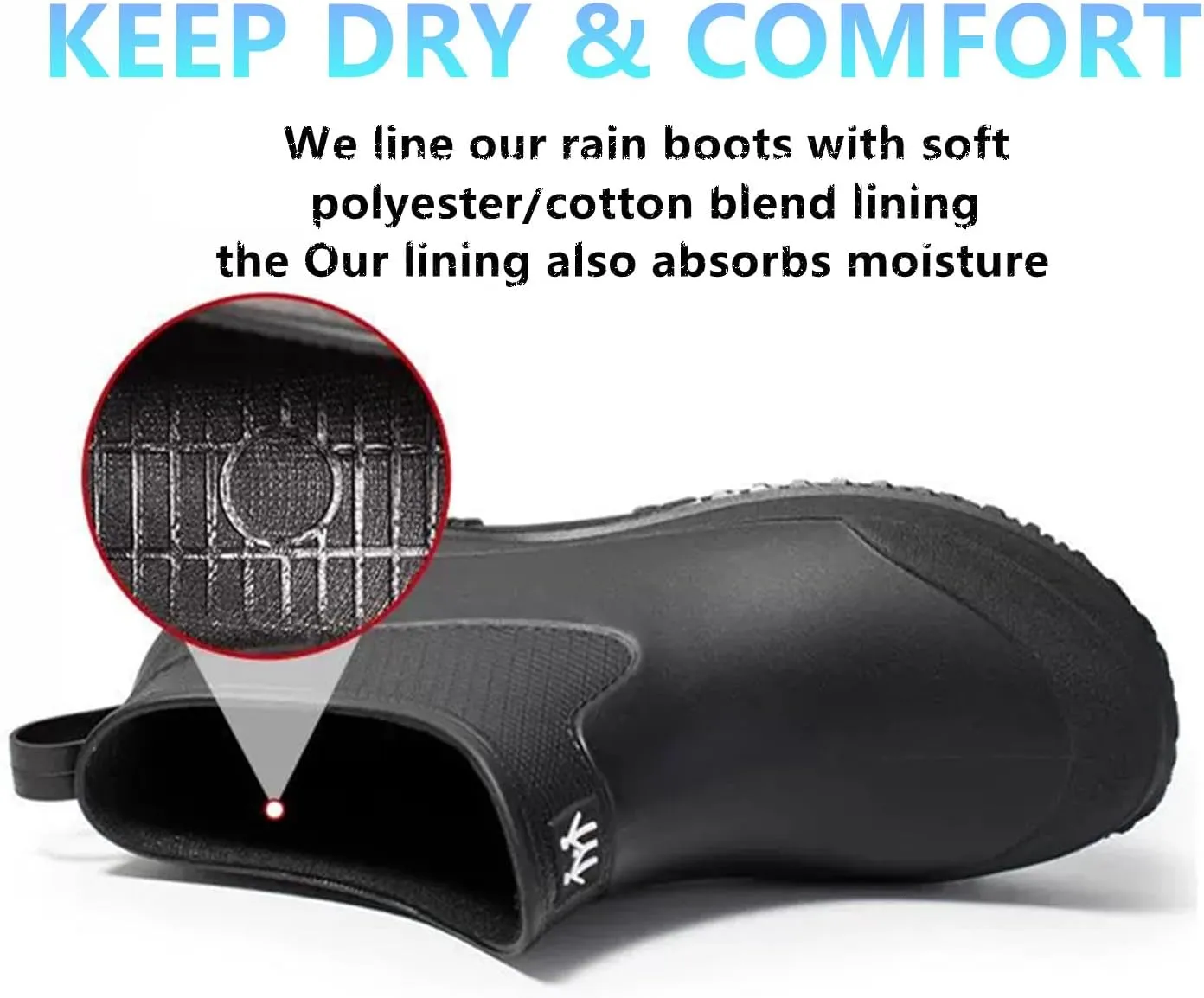 Mens Rain Boots, Ankle Deck Boots Waterproof for Men Anti-Slip Mud Shoes for Garden Outdoor Work Fishing Farming Gardening