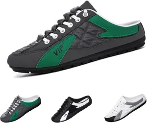 Men's Slip on Mule Sneakers,Men's Backless Sneakers, Closed Toe Half Drag Sneakers Anti-Slip Walking Shoes