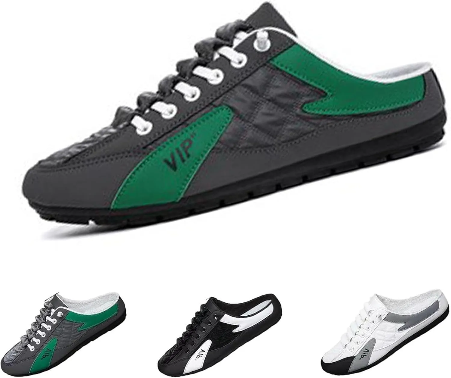 Men's Slip on Mule Sneakers,Men's Backless Sneakers, Closed Toe Half Drag Sneakers Anti-Slip Walking Shoes