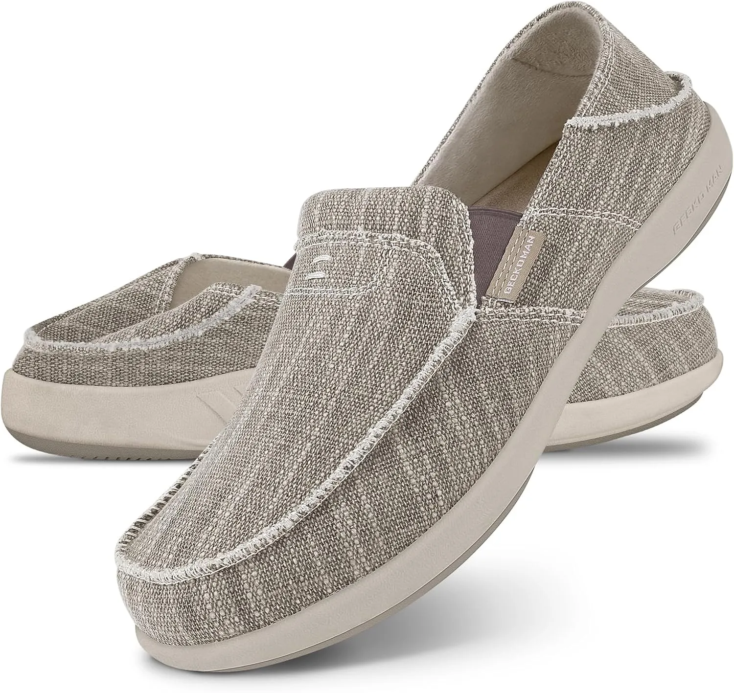 Mens Slip On Shoes, Canvas Loafers with Arch Support, Orthopedic Casual Sneakers for Plantar Fasciitis, Indoor & Outdoor Walking Slippers Shoes for Pain Relief
