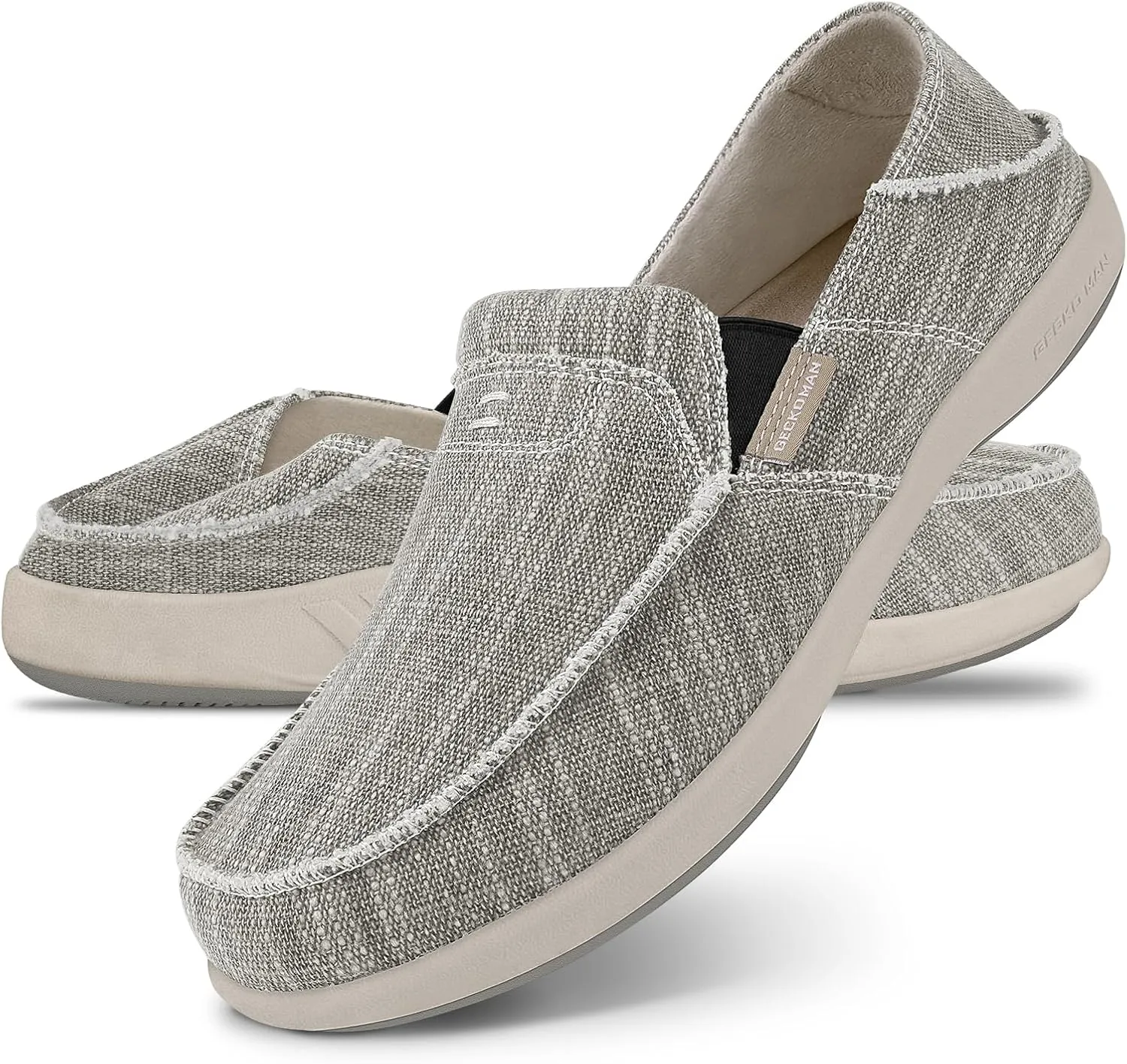 Mens Slip On Shoes, Canvas Loafers with Arch Support, Orthopedic Casual Sneakers for Plantar Fasciitis, Indoor & Outdoor Walking Slippers Shoes for Pain Relief
