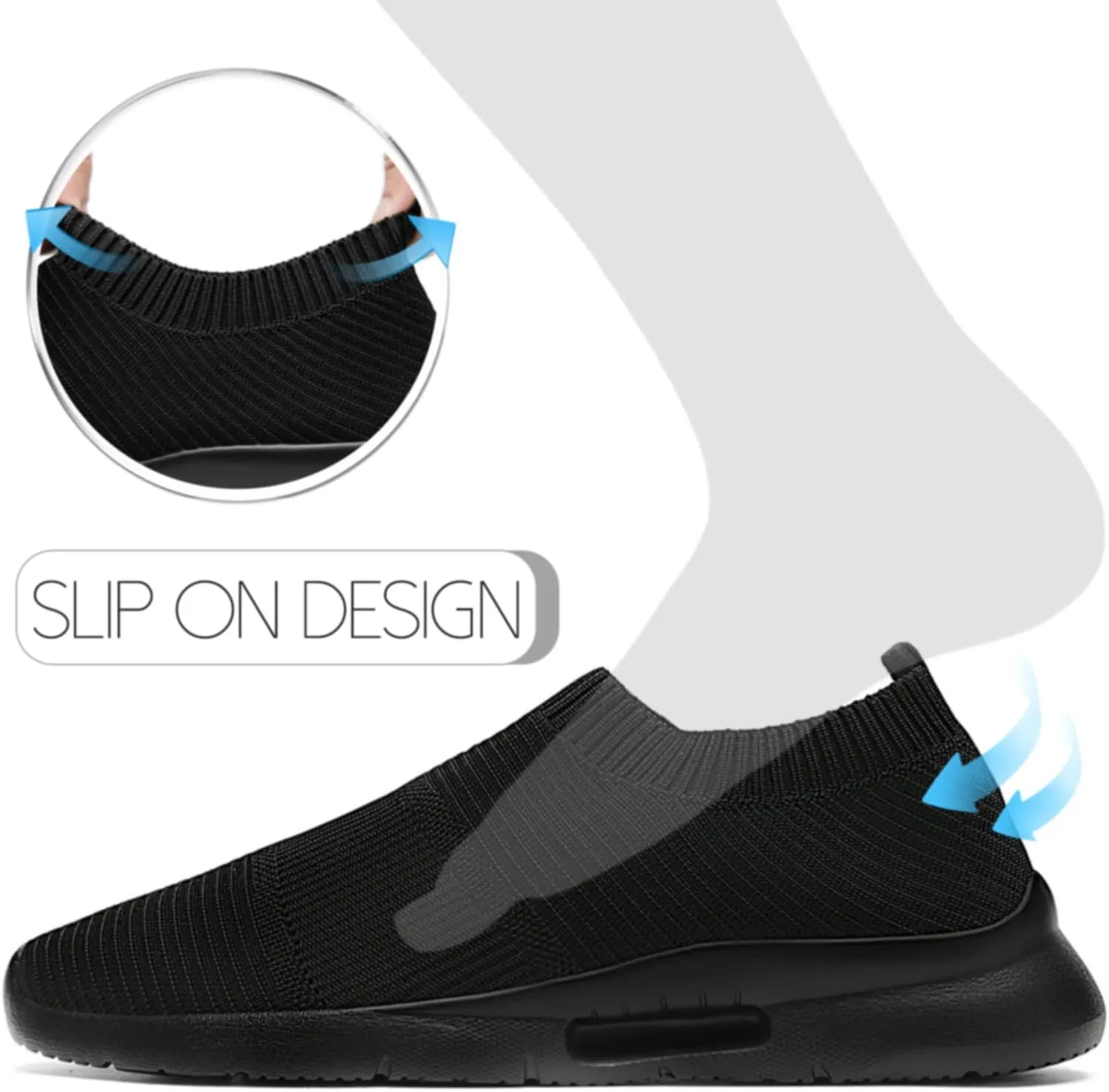 Mens Slip on Shoes Tennis Sports Sneakers Lightweight Casual Dress Summer Beach Slippers