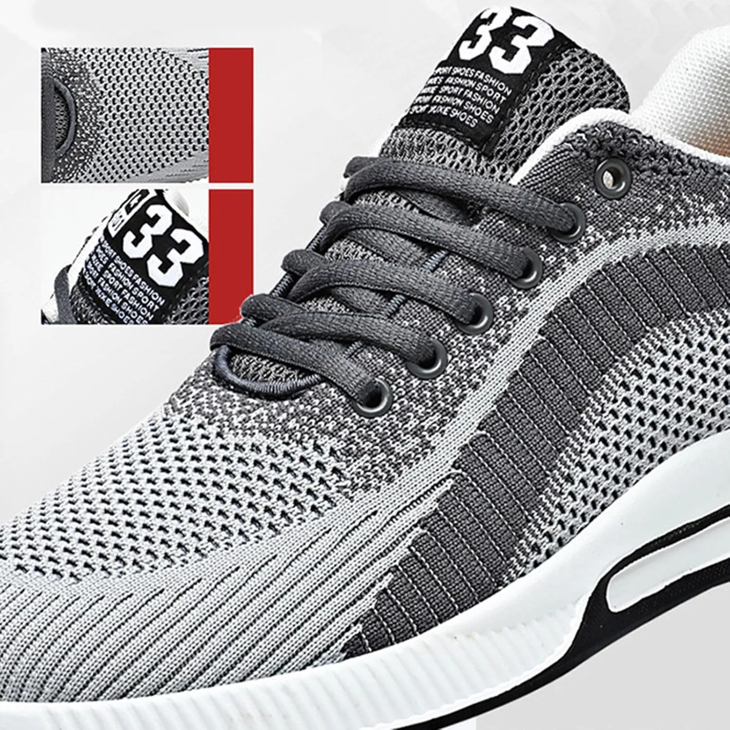 Mens Slip On Sneakers Non Slip Walking Shoes Lightweight Athletic Shoes Casual Running Shoe Increase Height 6/8/10CM