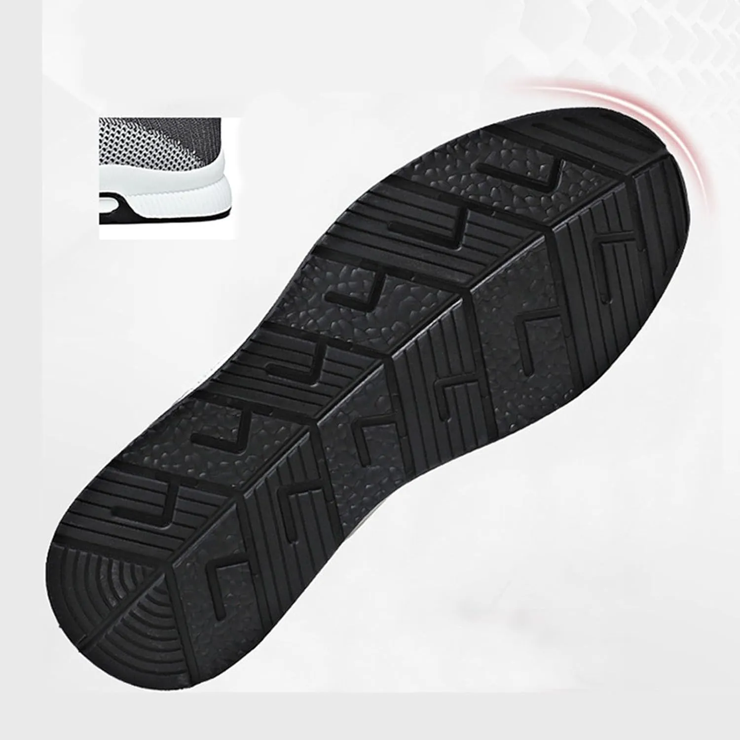 Mens Slip On Sneakers Non Slip Walking Shoes Lightweight Athletic Shoes Casual Running Shoe Increase Height 6/8/10CM