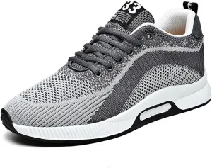 Mens Slip On Sneakers Non Slip Walking Shoes Lightweight Athletic Shoes Casual Running Shoe Increase Height 6/8/10CM