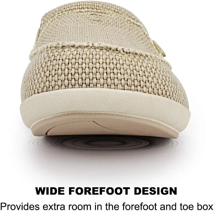 Mens Slippers with Arch Support, Canvas House Slipper for Men with Velvet Lining, Slip On Clog, Indoor Outdoor House Shoes with Anti-Skid Rubber Sole